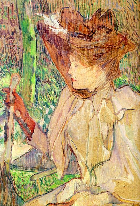  Henri  Toulouse-Lautrec Honorine Platzer (Woman with Gloves) Norge oil painting art